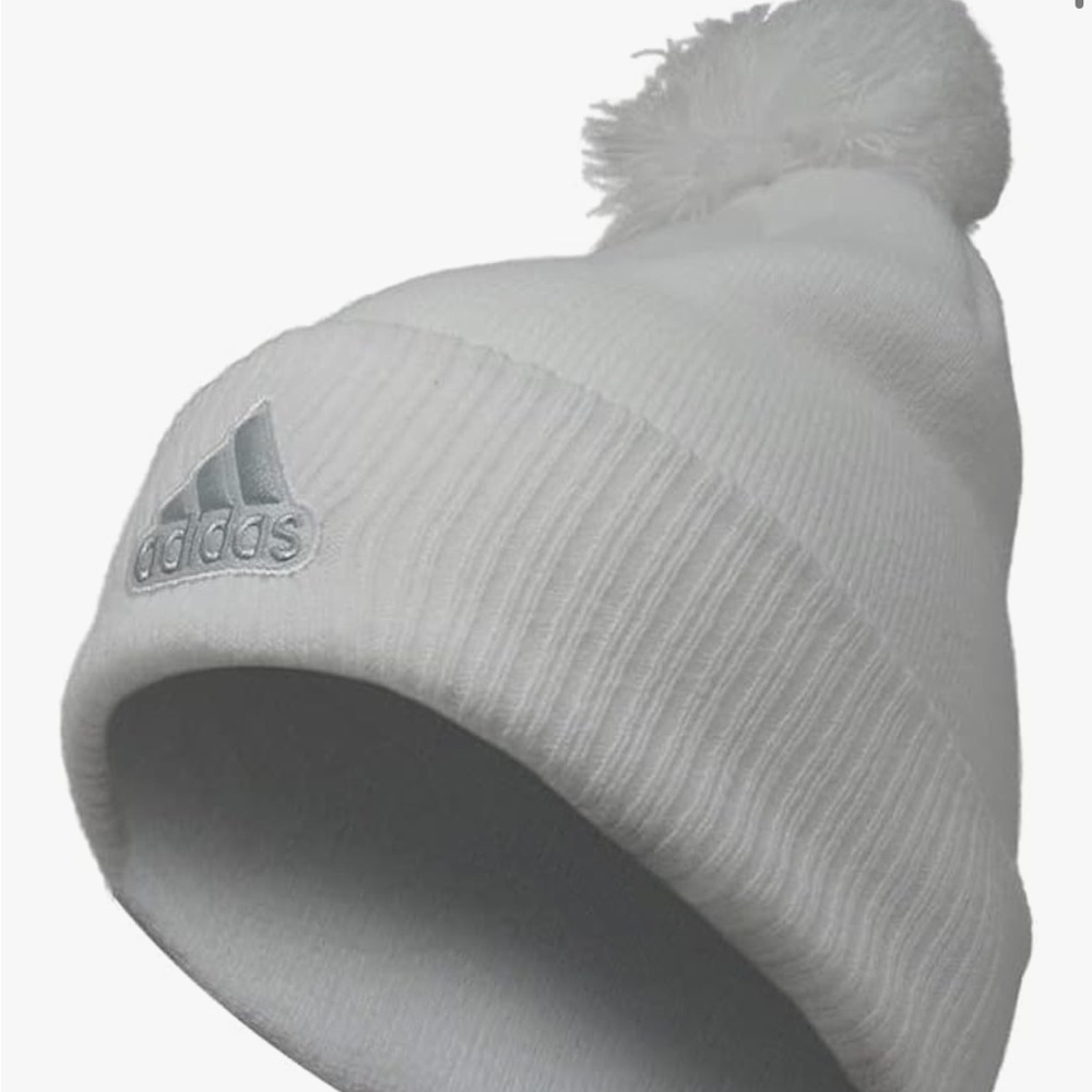 🆗 Adidas Snowy White Knit Beanie